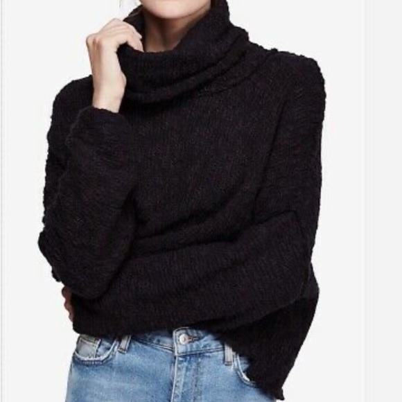 Free People Sweaters - NWT Free people black big easy cowl neck sweater